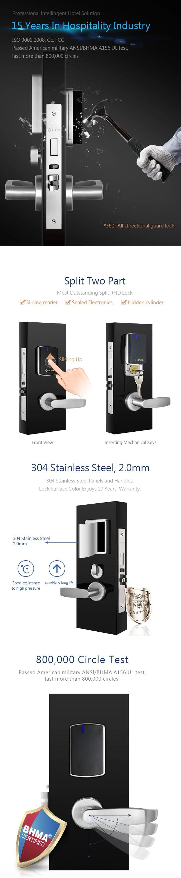 S3172  hotel rfid card lock hotel access card lock system smart card lock system