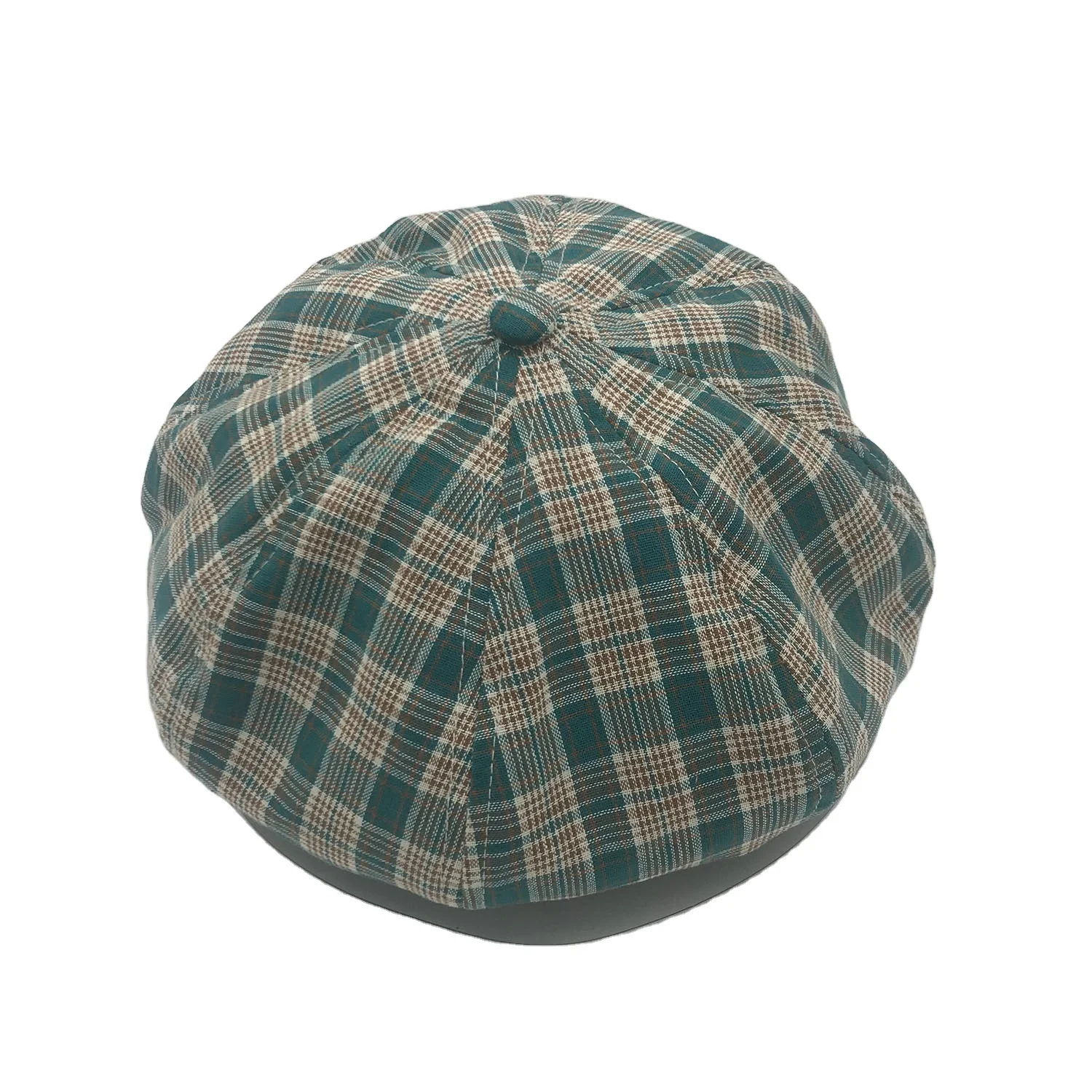 green plaid beret