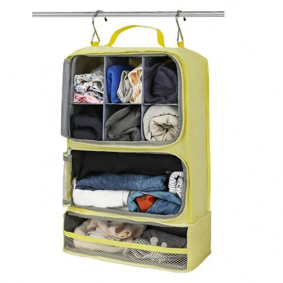 Multifunctional Canvas Underwear Tidy Clean Tools Hanging Bags with Mesh bags and doors