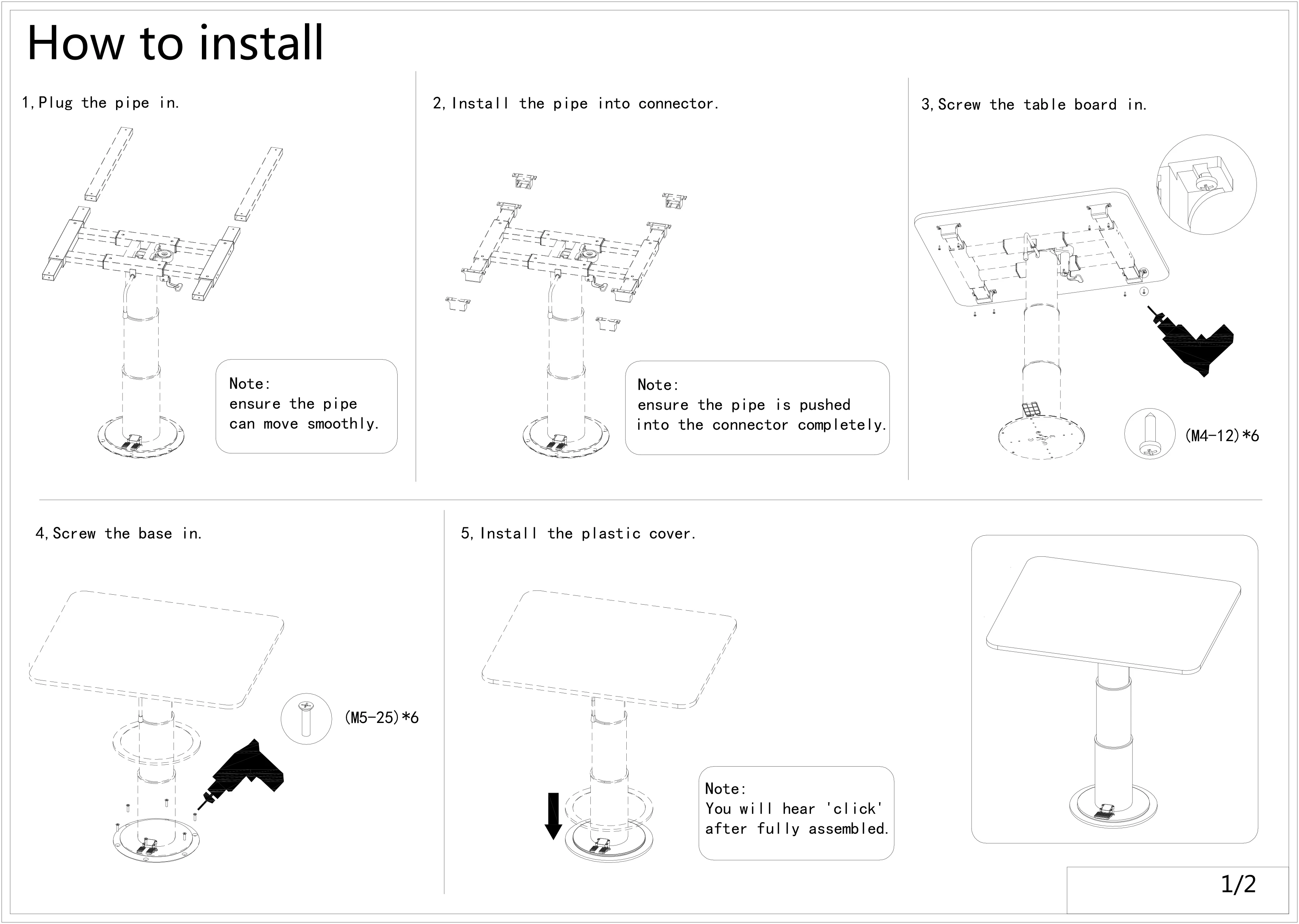 RV Table Leg Aluminum Pneumatic Lifting Desk Leg with Sliding Frame & Rotating Base Plate for Boat Marine Trailer Caravan