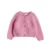 solid 100% cotton newborn baby girls' round Neck pink Cardigan Knit kids clothing sweater coat