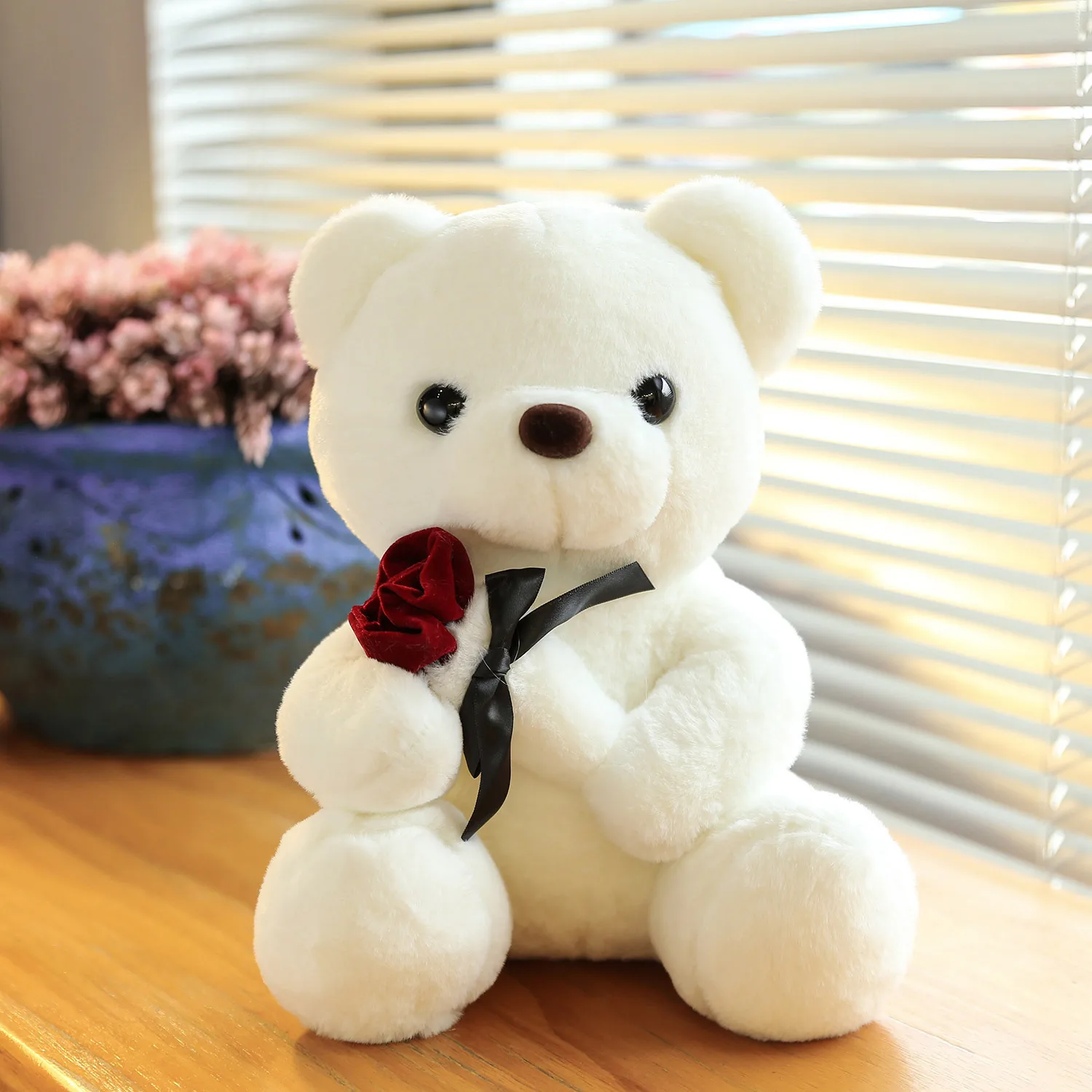 Stuffed Animal Cute Teddy Bear Plush Toy for Girls Bear Plush toy with Rose Rose Valentines Day Gifts Teddy Bear Plush toy