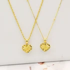 18k Real Gold Necklace Jewelry Yellow Gold Genuine Heart Pendant Necklace Gold Chains