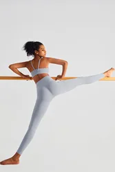 Solid Color Nude Breathable Hip Compression Workout Gym Pants Ladies Yoga Leggings