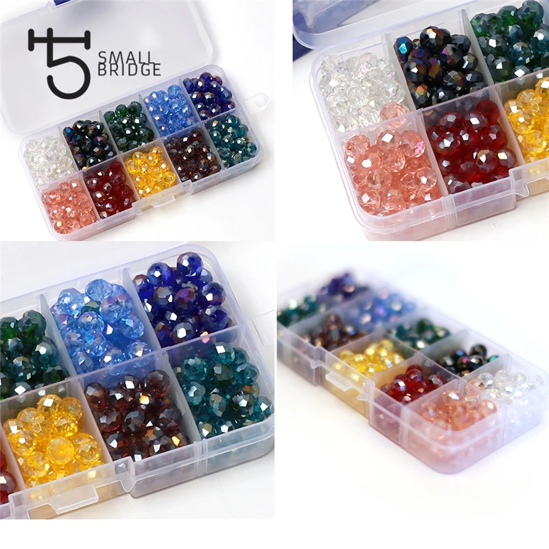 product amazon colorful glass crystal rondelle beads kit for jewelry making diy necklace beads diy jewelry mix loose spacer beads set-34