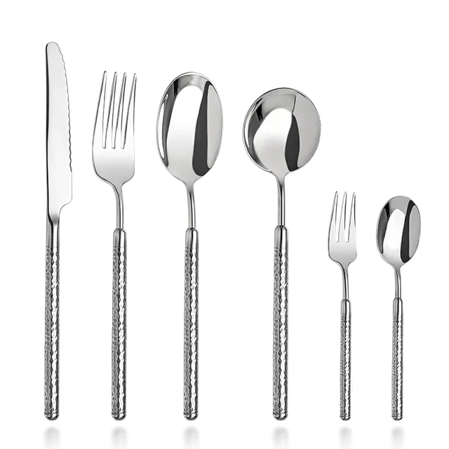 Luxury Hotel Restaurant Stainless Steel Cutlery Silverware Metal Spoon Flatware Set