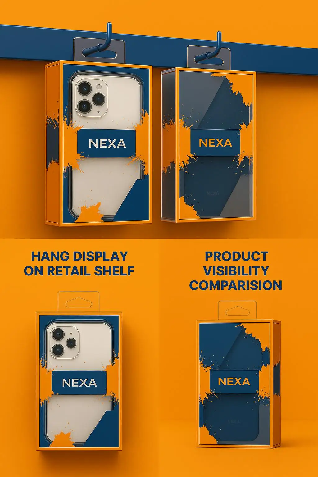 Custom Clear Plastic PET Retail Box Hanger for Packaging Mobile Phone Cases Stickers Candles Crafts Gifts Durable PE Vinyl - detail 6