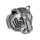 Sizes Ring Wholesale Big Sizes Resizeable Tiger Head Shape Fashion Men Punk Ring