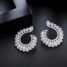 Gold Earrings The Earring Wholesale Custom Brass Base Gold Plated/white Gold Diamond Zircon Earrings