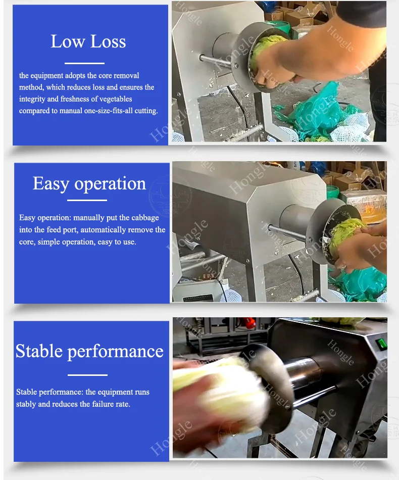Wholesale Automatic Stainless Steel Vegetable Coring Machine for Cabbage, Broccoli, and Pepper details
