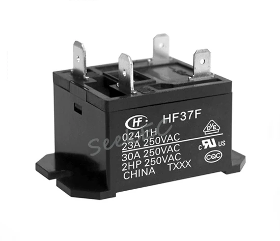 2Pcs New Hongfa Relay HF37F-24-1H 24VDC 4 pin 30A250VAC HF37F 024-1H 