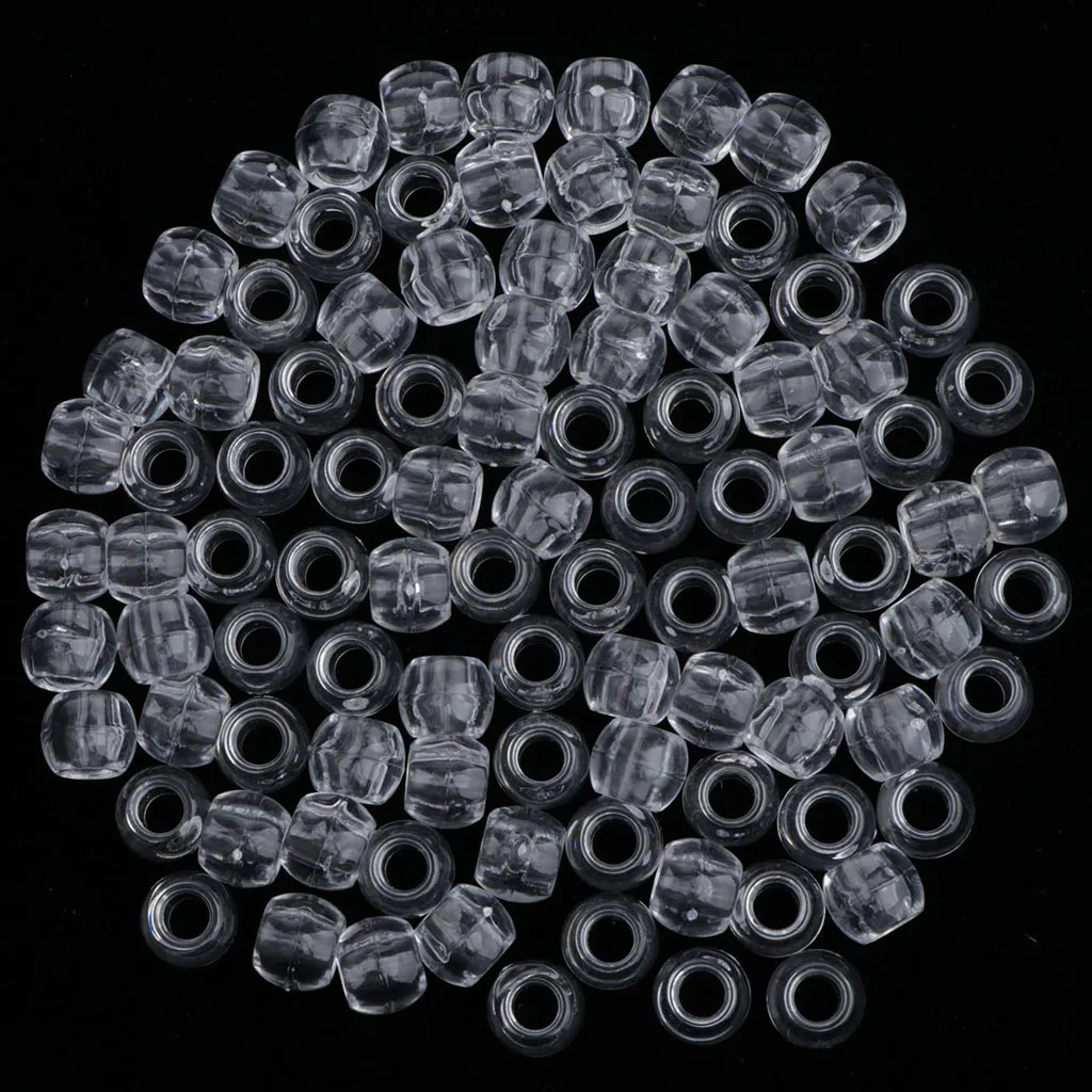 100PCS Hair Braid Beads Antique Dreads Decoration Pendants Clear