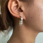 Opal Earrings Opal Vintage Gold Plated Opal Diamond C Shaped Earrings For Women