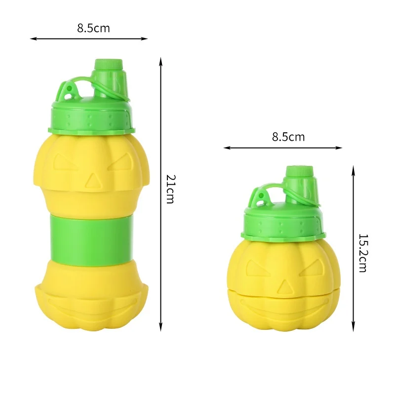 Cute pumpkin shape Folding Silicone Cup Outdoor Sports Travel Kettle Water Bottles portable