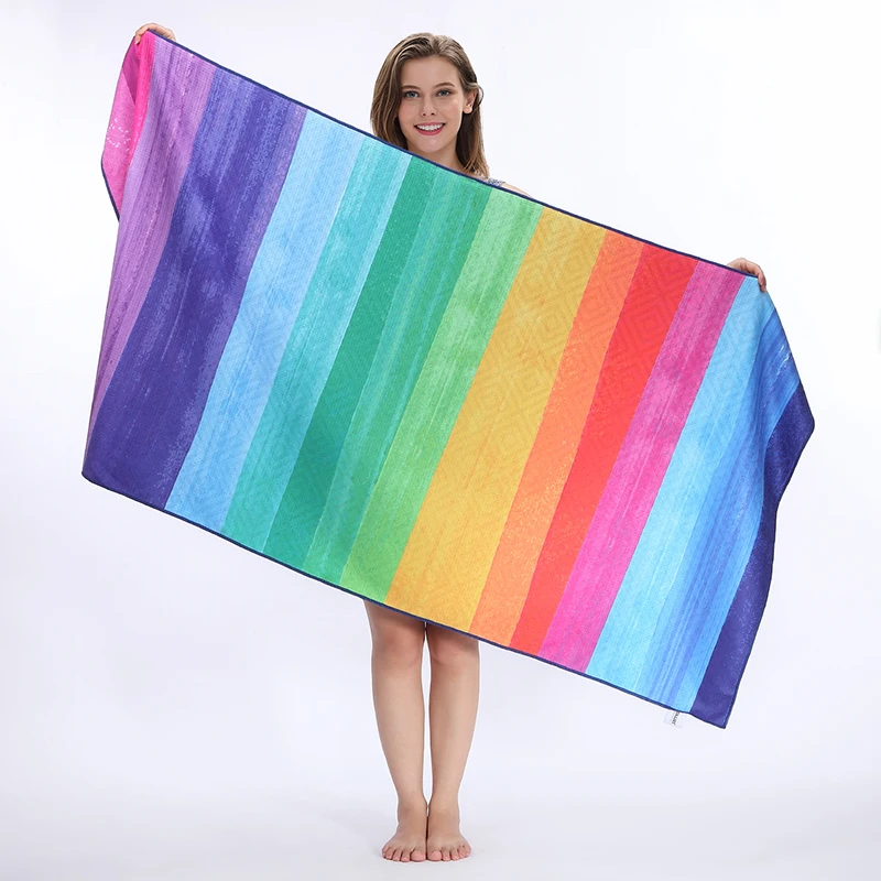 Wholesale Custom Printed Soft Comfortable Oversized Beach Blanket Sand Free Beach Towel with Bag