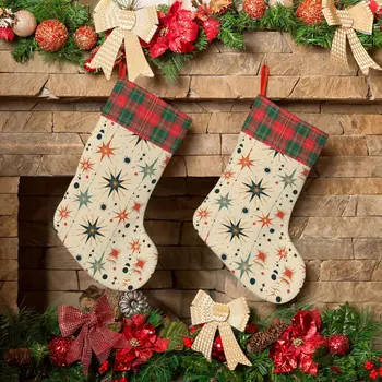 2024Wholesale Santa Snowman Reindeer  Stocking Decorations Christmas Socks For Family Holiday Xmas Party Decor