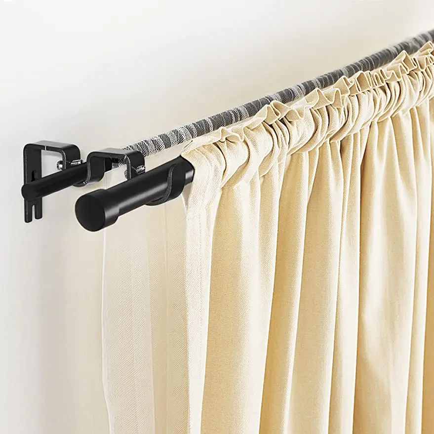 6pcs Double Curtain Rod Hanging Brackets Wall Mount Heavy Duty