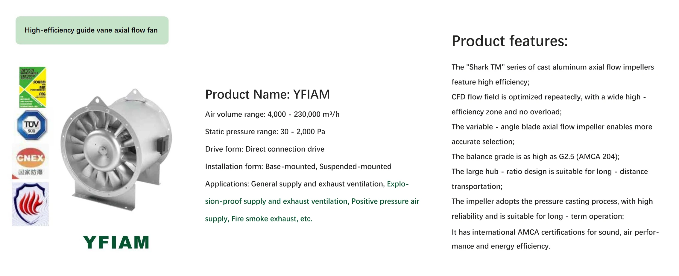 Yfiam Series Axial Fan, INFINAIR - detail 2