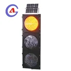 3 Amber Led Light Led Solar Traffic Light 300mm 3 Sections Amber Yellow Flashing Solar Led Traffic Warning Light