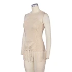 Crochet Top 2021 Wholesales Short Fringe Crochet Vest Summer Beach Party Knit Sweater Top For Women