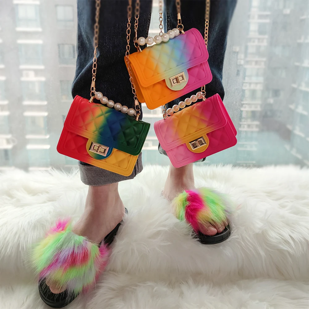 Fur slides and purse sets new arrivals