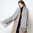 Scarf Scarf High Quality Morandi Color 100%wool Custom Long Winter Knitted Cashmere Scarf For Ladies