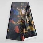 Premium 100% Mulberry Silk Butterfly Print For Scarf Dress Garment Pillow Eye Mask Towel