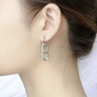 Hoop 2021 Fashion Earrings O-shape Drop Hoop Earring Jewelry Curb Chain Stainless Steel Earrings