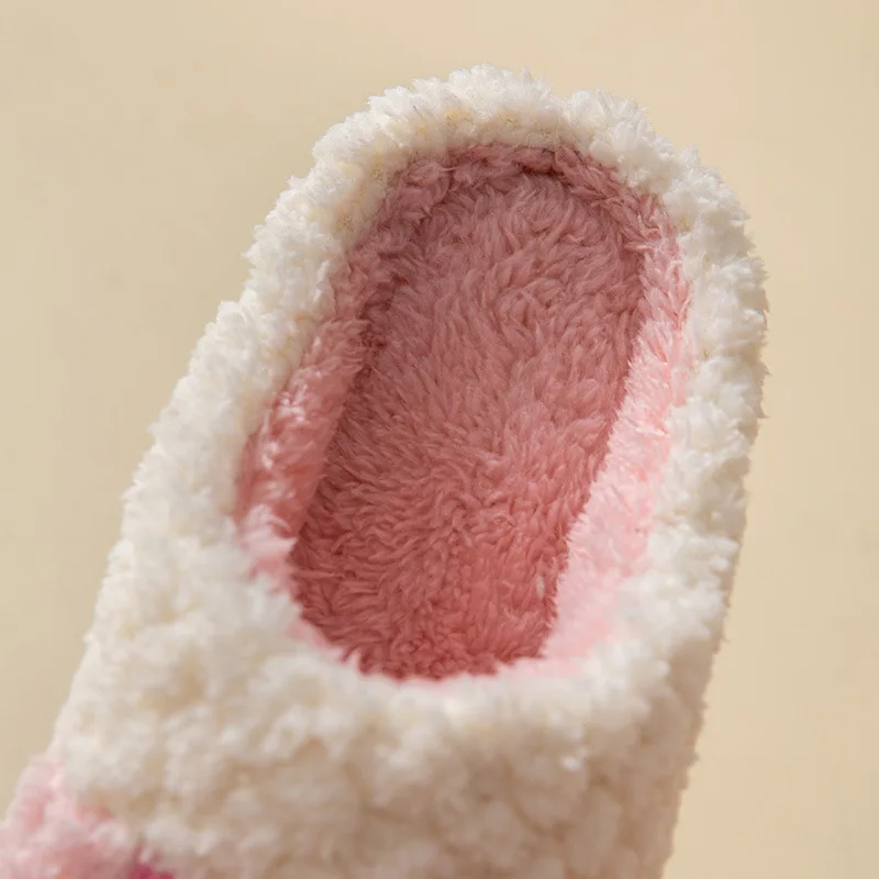 New winter cartoon standard couple cotton mop home indoor floor soft bottom warm wool cotton slippers