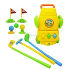 Mini Toy Outdoors Family Sports Game Kids Golf Set Cart With Wheels Plastic Mini Putter Golf Club Toy