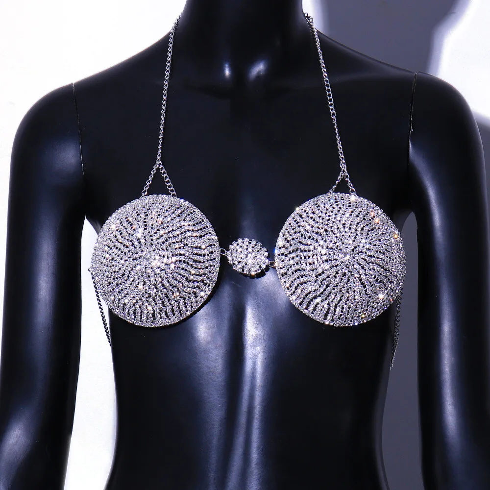 Shihan New Full Rhinestone Shiny Ball Bra Body Chain Diamante