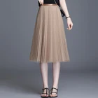 Skirts Skirt 2022 New Style Elegant Womens Skirts Elastic High Waist Tulle Skirt Shiny Pleated Skirt