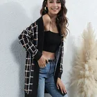 S Coat Women #39 S Long Sleeves Open Front Leopard Print Button Down Knitted Sweater Cardigan Coat Outwear With Pockets
