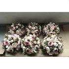 Wedding LFB634 Hot Selling Silk Champagne Peony Flower Ball Wedding Centerpiece For Table Decoration