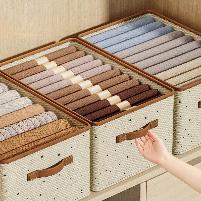 2024 New Closet Organizers for Clothes Storage Foldable Storage Boxes with Lids Fabric Clothes Organizer with Handle