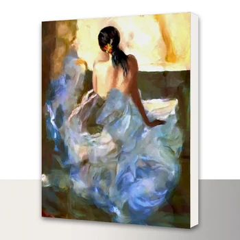 Sexy Woman Nude Back Framed Oil Painting By Numbers On Canvas Paint By