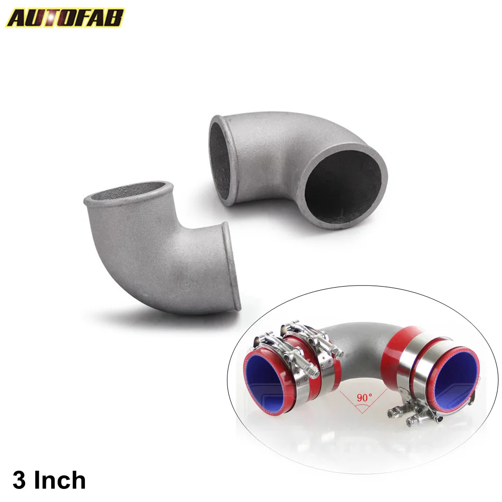 76mm 3" Cast Aluminum 90 Degree Elbow Pipe Turbo Intercooler+silicone hose RD