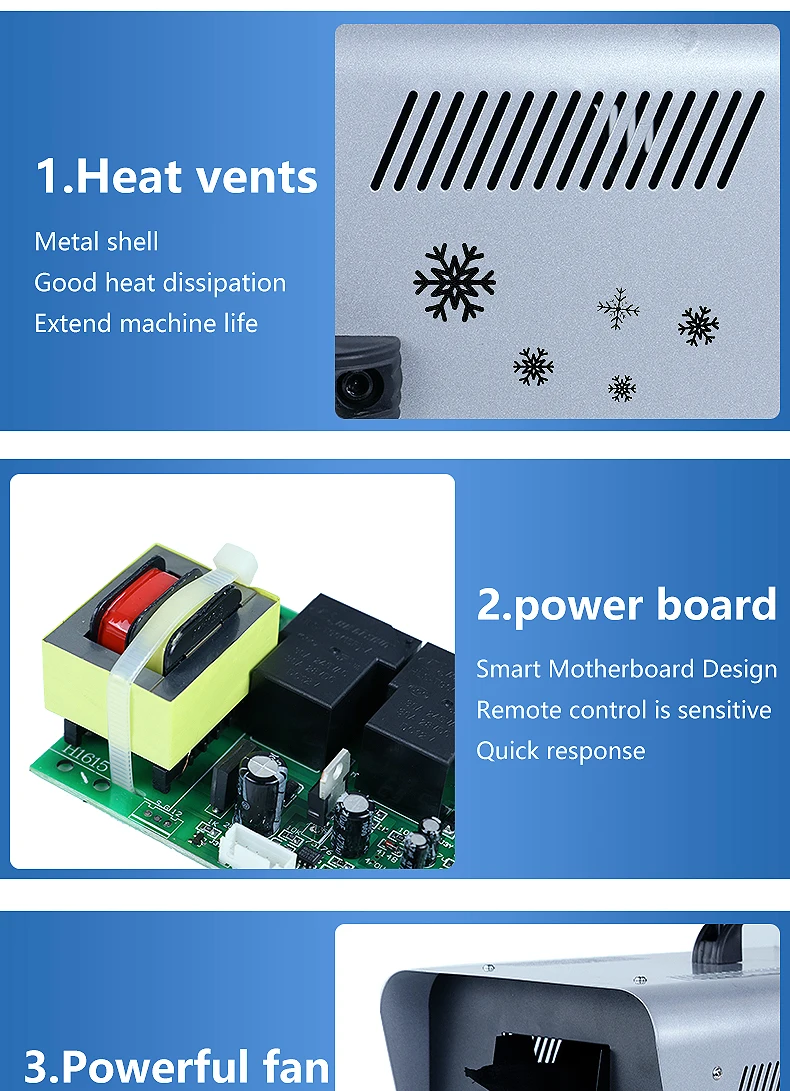 SHTX Small Artificial Snow Making Machine for Stage Christmas Day Party Events Wedding Outdoor 1500W Snowflake Machine Indoor