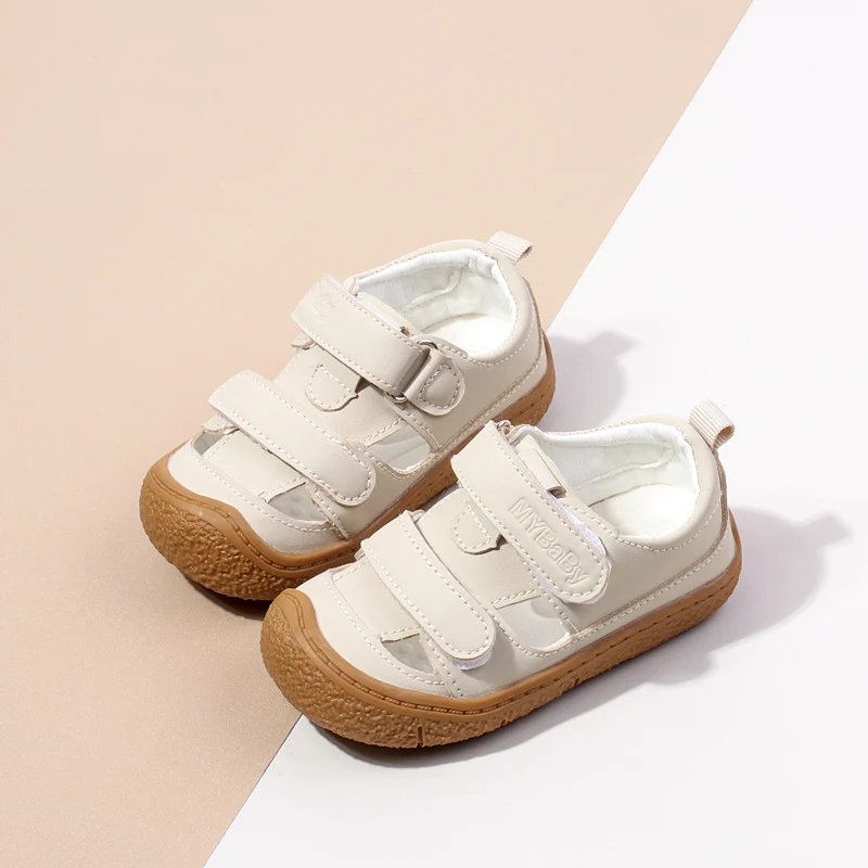 Hook&loop Summer Baby Girl Toddler Sandals Anti-Collision Toe Sound Baby Shoes When Walking details