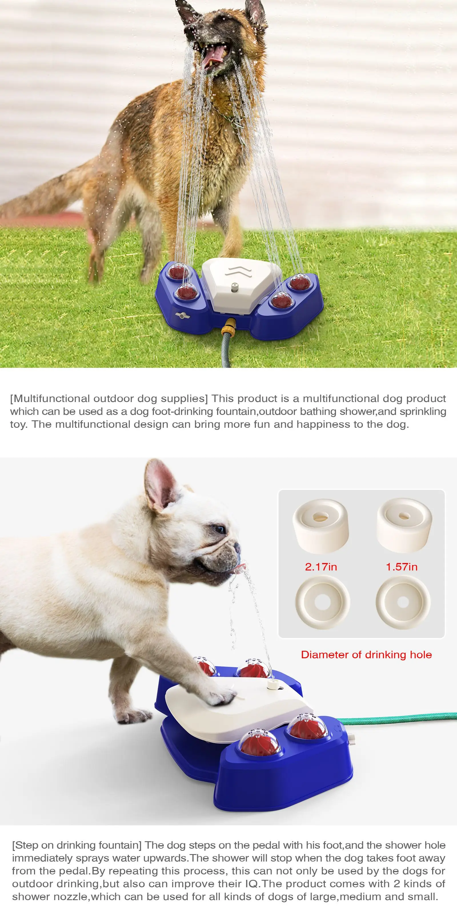 Healthy Hydration Pawcet Drinking Fountain For Dogs Sturdy Outdoor