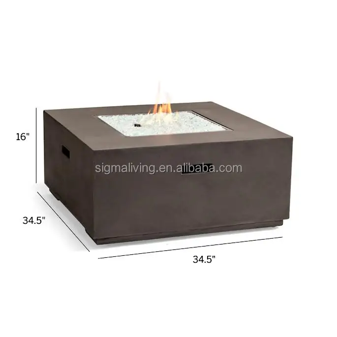 outdoor outdoor fire pit table garden set natural gas propane fire table in gray
