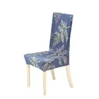 Chair Cover General Size Blue Background And Golden Leaves Pattern Chair Cover High Grade Cover Chair For Canteen