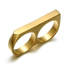Finger 2021 Trend Hot Stainless Steel Men Personality Punk Double Across Finger Ring