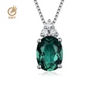 Pendant Oval 925 Silver Pendant XZY Silver 925 Sterling Jewelry Pendant With Cz Stone And Green Crystal Oval Shape