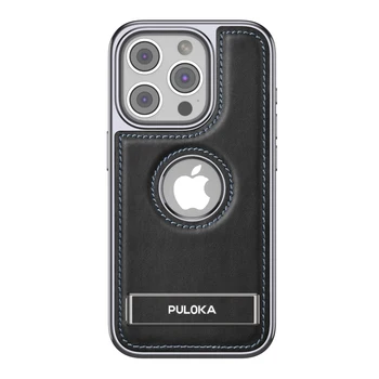 Puloka New Design Retro Leather Shockproof Phone Case With Metal