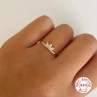 Diamond Gold ROXI Light Luxury 925 Silver Diamond Jewelry Gold 18k Plated Crystal Flower Crown Rings