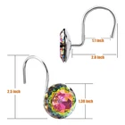 Diamond Rings 12 Pcs Acrylic Decorative Rhinestones Rolling Diamond Curtain Rings For Bath Bathroom Set