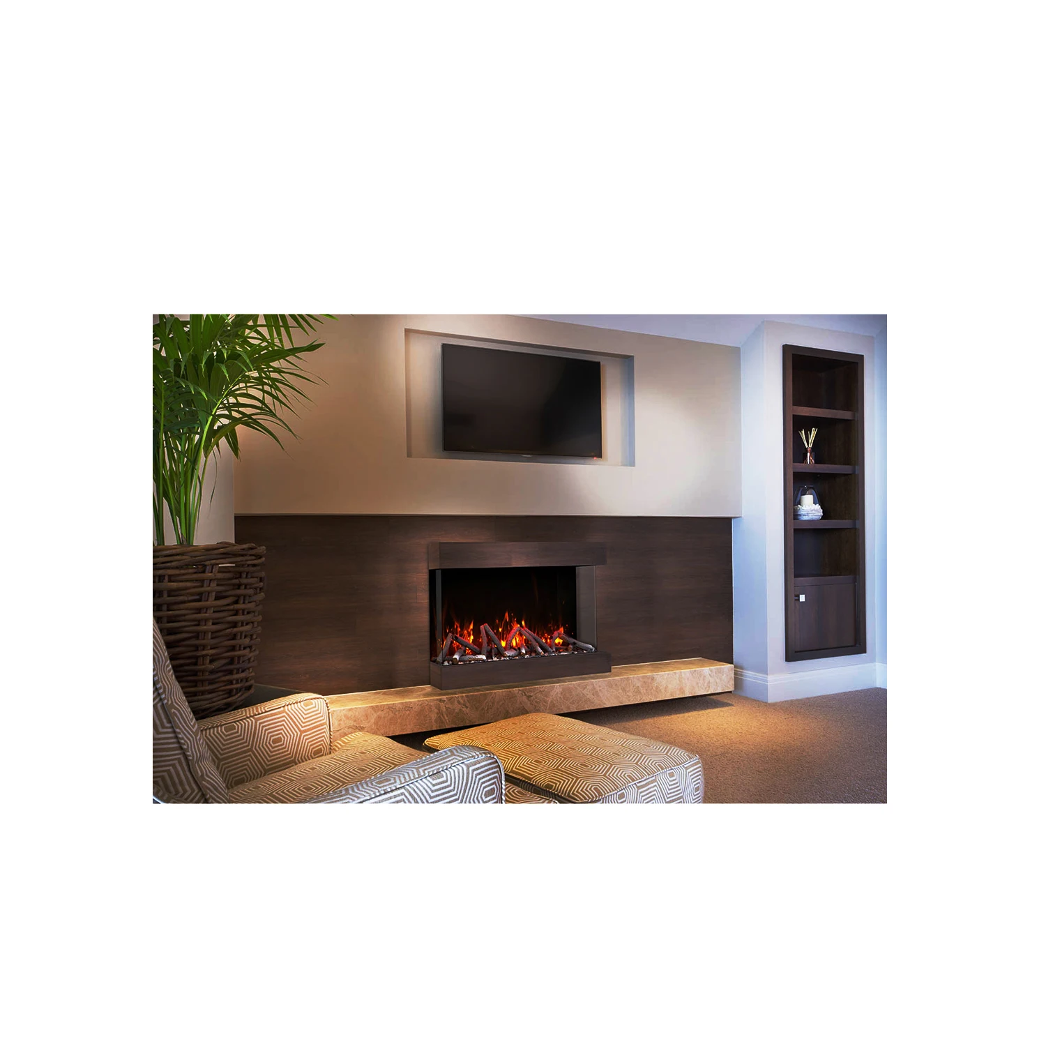 Electric Fireplace, 60-Inch, LED, 1500W, Wall - detail 4