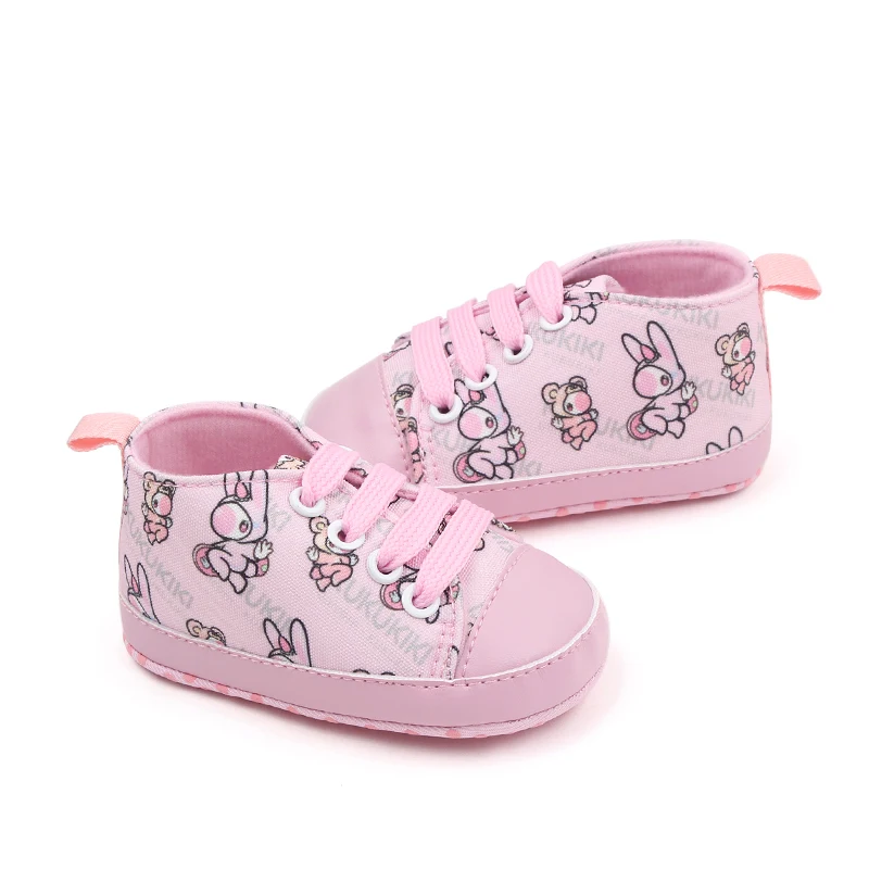 Cute Baby Girls and Boys Canvas Toddler Shoes Animal Pattern with Breathable Anti-Slip Features for Spring and Autumn details