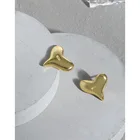 VIANRLA Matte Gold Heart Stud Earrings In 925 Sterling Silver Gift For Her Every Day Earring